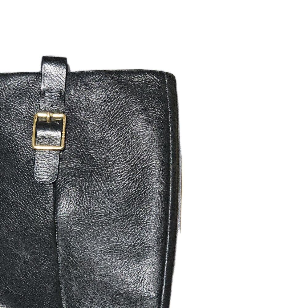 Cole Haan Boots Women 6 Black Leather Riding Equestrian Knee High Zip - Picture 4 of 10